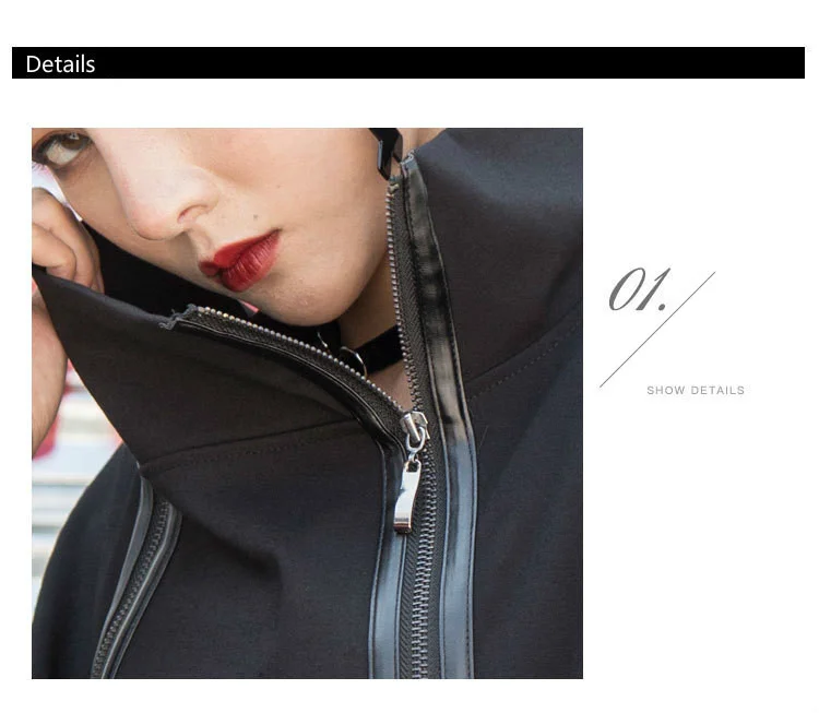 AmaxluluE Autumn 2025 Fashion Korean Ladies Punk Streetwear Womens Black Leather Patchwork Jacket Zipper Vintage Turtleneck Coat
