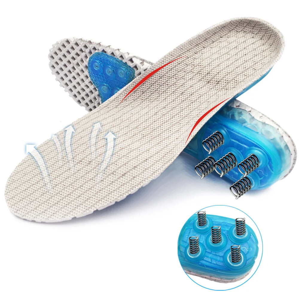 Spring Silicone gel insoles Orthopedic shoes sole insoles for feet Sports insoles Shock Absorption Arch Support Running Shoe Pad
