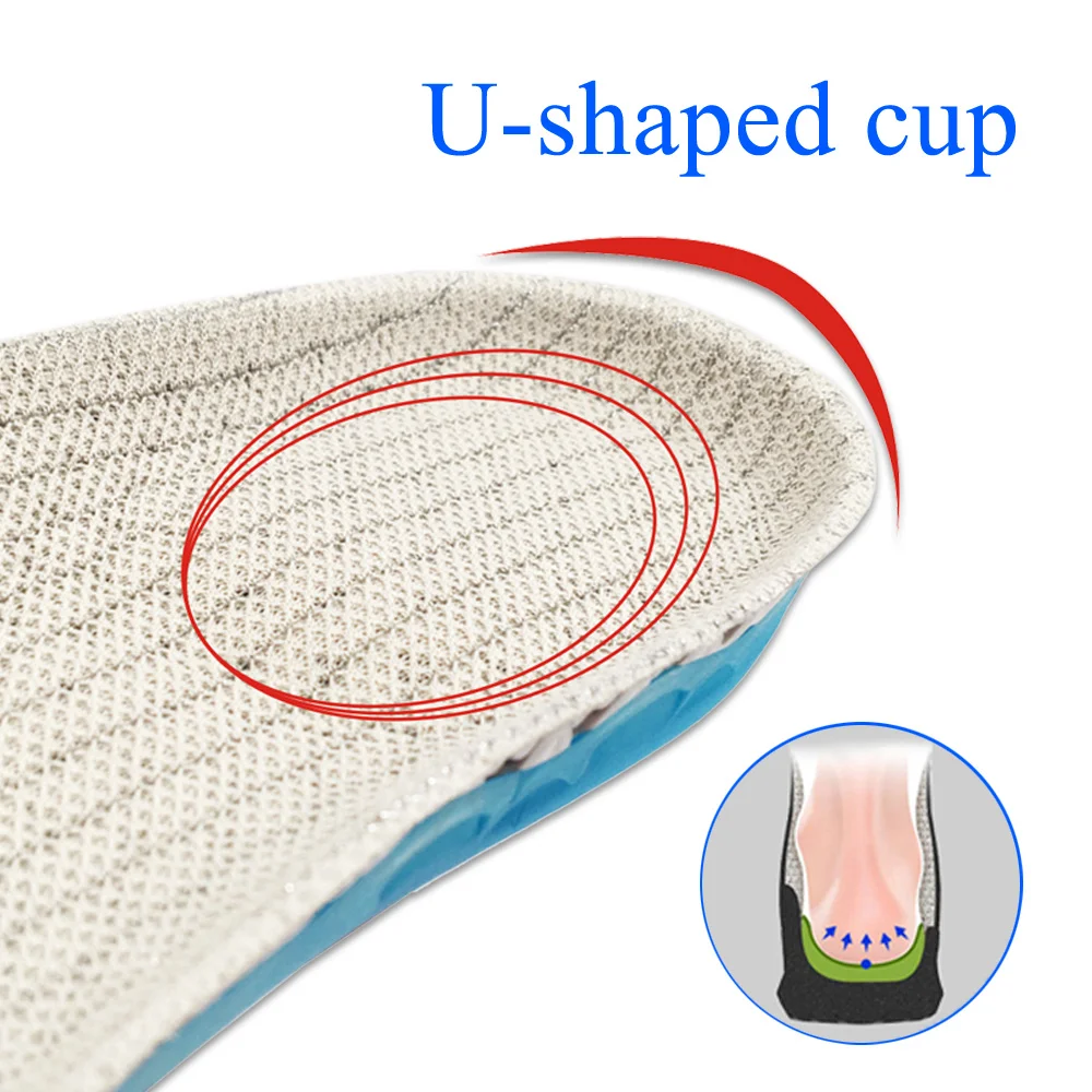 Spring Silicone gel insoles Orthopedic shoes sole insoles for feet Sports insoles Shock Absorption Arch Support Running Shoe Pad