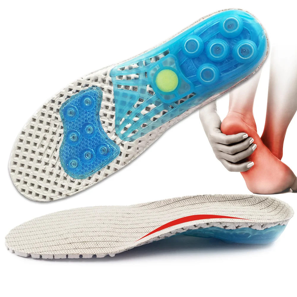 Spring Silicone gel insoles Orthopedic shoes sole insoles for feet Sports insoles Shock Absorption Arch Support Running Shoe Pad