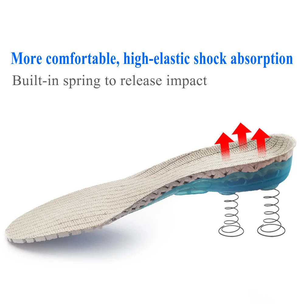 Spring Silicone gel insoles Orthopedic shoes sole insoles for feet Sports insoles Shock Absorption Arch Support Running Shoe Pad