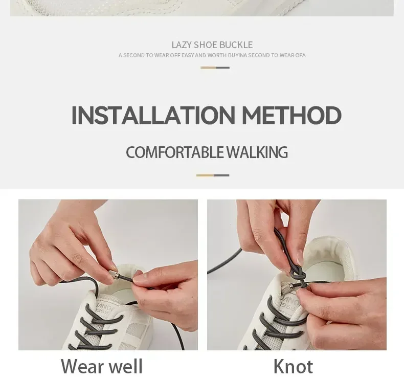 Elastic Shoelaces for Sneakers No Tie Shoelace Tennis Round Shoe Laces Without Ties for Kids Adult Rubber Bands Shoes Accessorie
