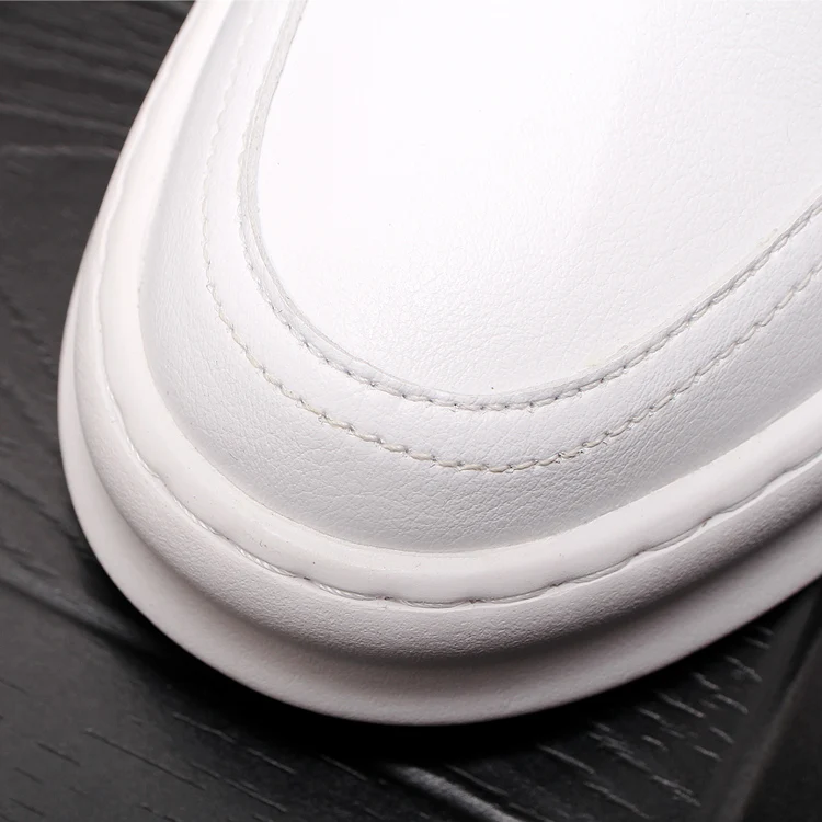 British style men's luxury fashion genuine leather shoes lace-up flats shoe platform white sneakers zapatos de hombre chaussure