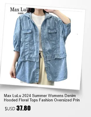 Amax luluE 2024 Fall Clothes Womens Fashion Plaid Denim Shirts Ladies Vintage Casual Big Size Blouses Classic Loose Luxury Tops