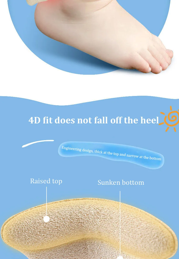 Children's Shoes Heel Stickers Protector Baby Anti-drop Heel Pad Anti-grinding Soft Adjustment Shoe Size Half Pads Heel Inserts
