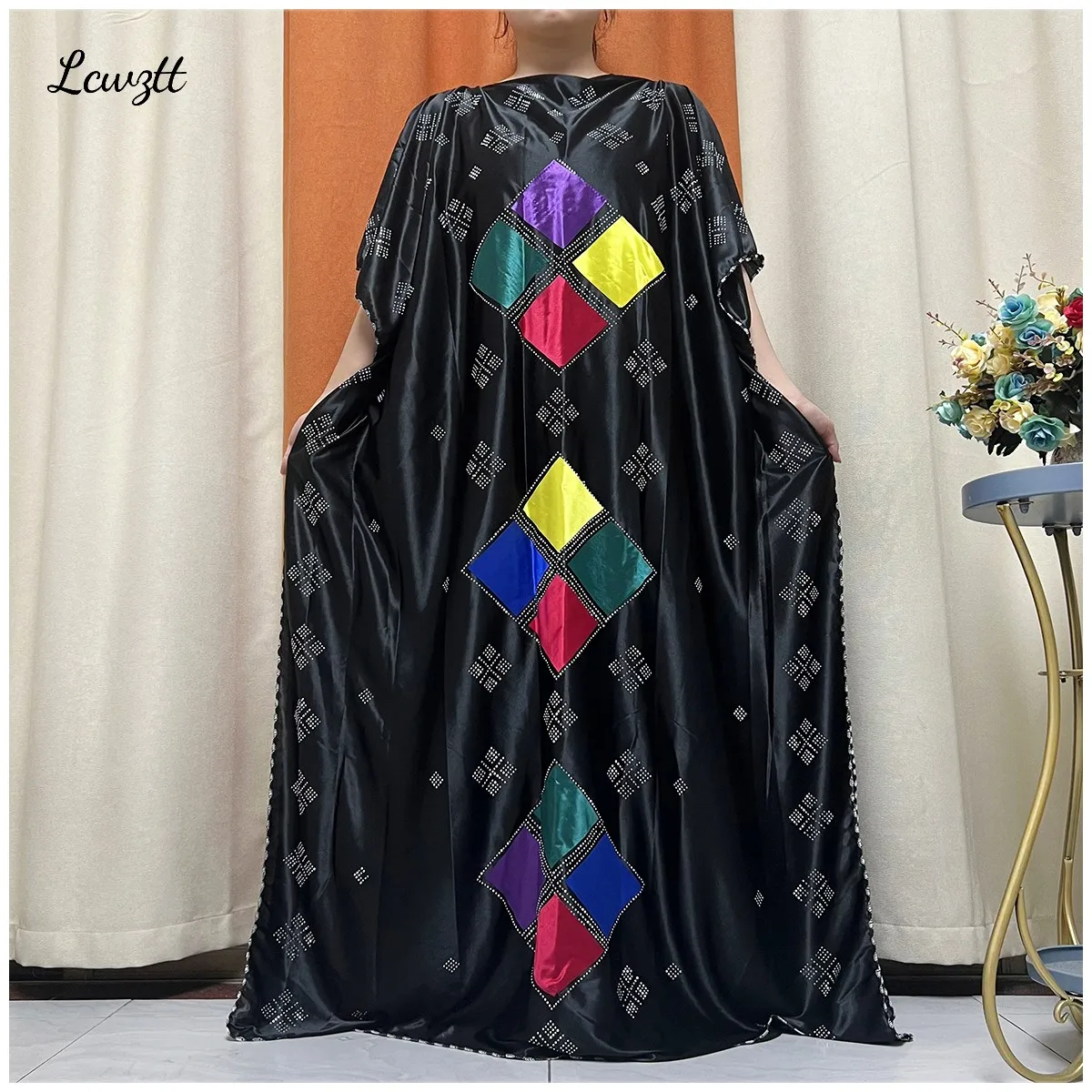 African Abaya For Women Kaftan Islamic Clothing With Scarf African Women Dress Inlaid Mubarak Dubai Femme Luxury Muslim Dress