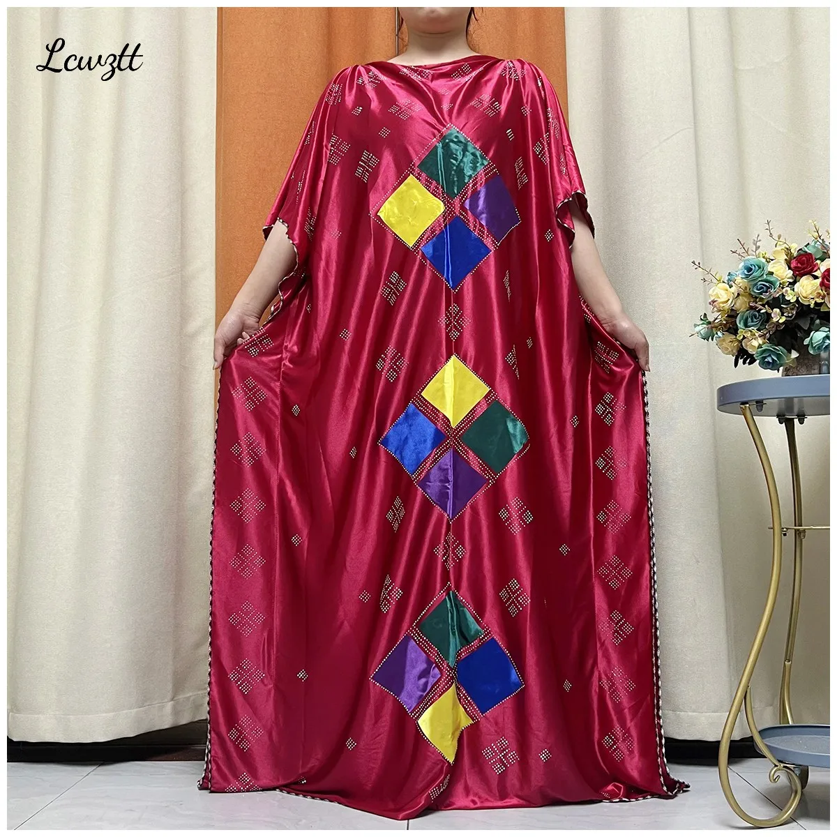 African Abaya For Women Kaftan Islamic Clothing With Scarf African Women Dress Inlaid Mubarak Dubai Femme Luxury Muslim Dress