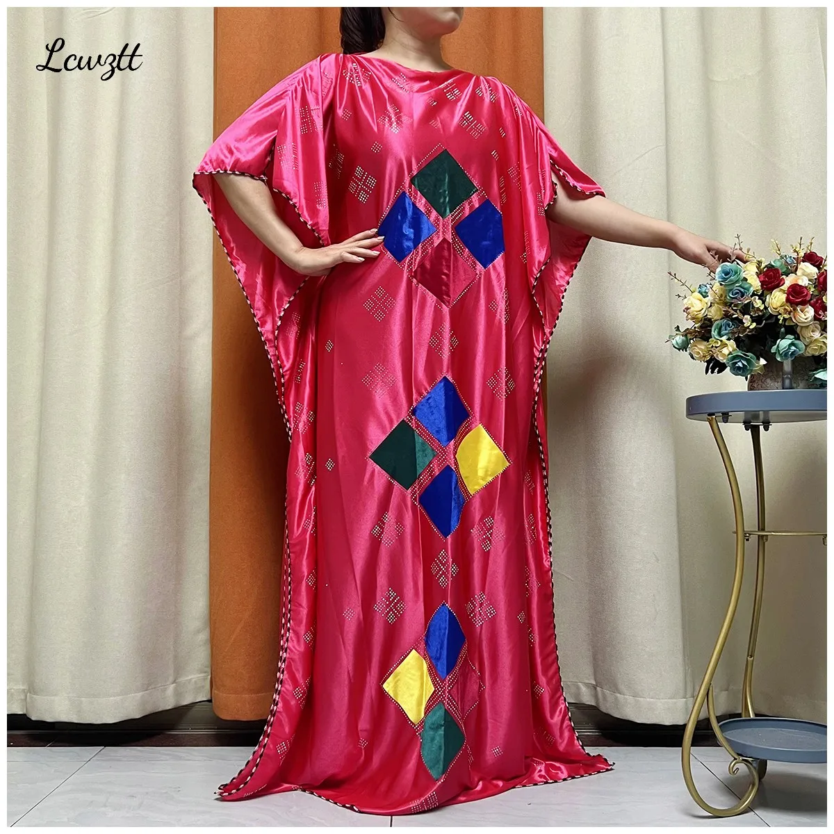 African Abaya For Women Kaftan Islamic Clothing With Scarf African Women Dress Inlaid Mubarak Dubai Femme Luxury Muslim Dress