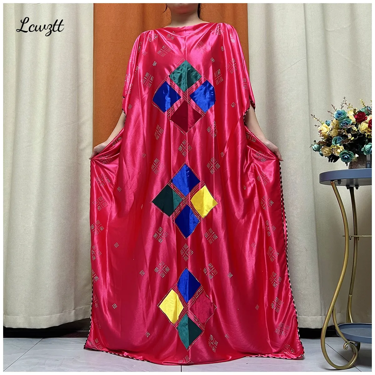 African Abaya For Women Kaftan Islamic Clothing With Scarf African Women Dress Inlaid Mubarak Dubai Femme Luxury Muslim Dress