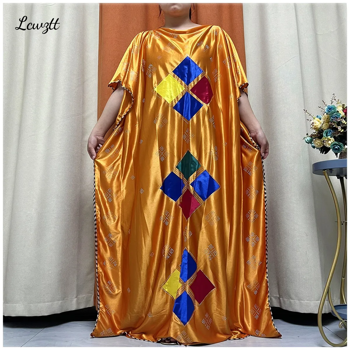 African Abaya For Women Kaftan Islamic Clothing With Scarf African Women Dress Inlaid Mubarak Dubai Femme Luxury Muslim Dress
