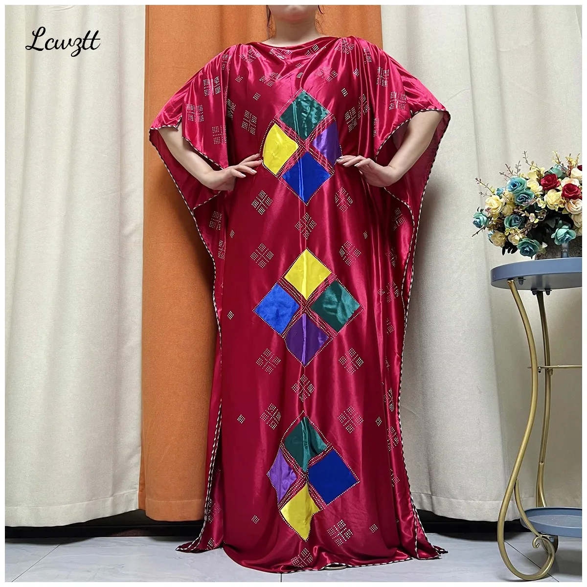 African Abaya For Women Kaftan Islamic Clothing With Scarf African Women Dress Inlaid Mubarak Dubai Femme Luxury Muslim Dress