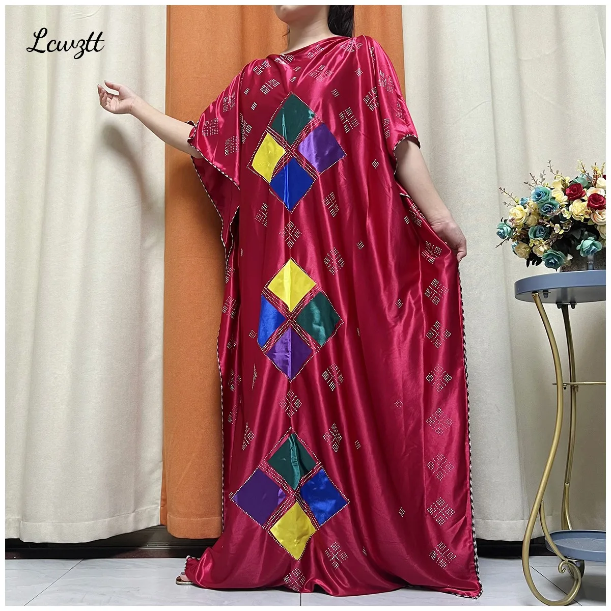 African Abaya For Women Kaftan Islamic Clothing With Scarf African Women Dress Inlaid Mubarak Dubai Femme Luxury Muslim Dress