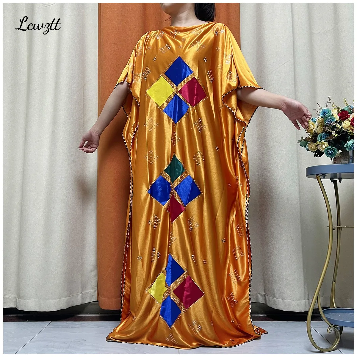 African Abaya For Women Kaftan Islamic Clothing With Scarf African Women Dress Inlaid Mubarak Dubai Femme Luxury Muslim Dress