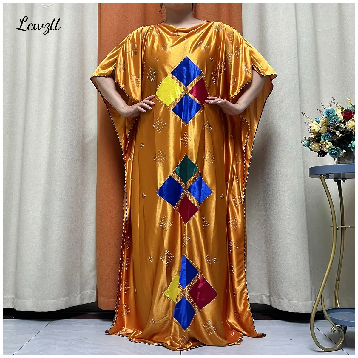 African Abaya For Women Kaftan Islamic Clothing With Scarf African Women Dress Inlaid Mubarak Dubai Femme Luxury Muslim Dress