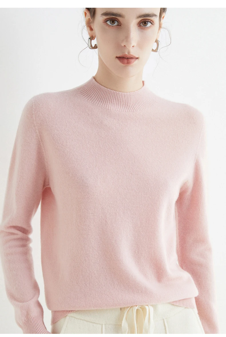 100% Merino Wool Cashmere Sweater Women Knitted Sweater Turtleneck Long Sleeve Pullovers Autumn Winter Clothing Warm Jumper Tops