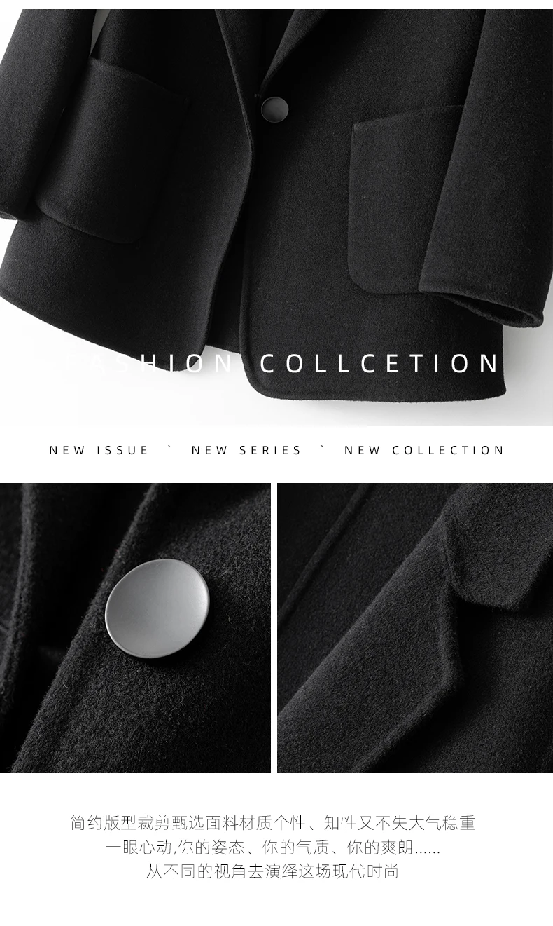 New Women's Coat Pure Wool Plaids and Tweedst Fashion Camel Women's Coat Elegant Trench Coat