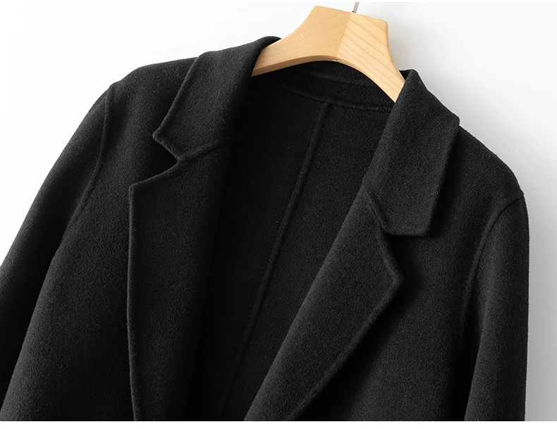 New Women's Coat Pure Wool Plaids and Tweedst Fashion Camel Women's Coat Elegant Trench Coat