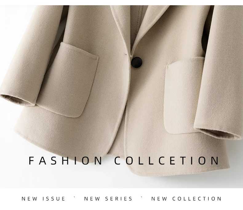 New Women's Coat Pure Wool Plaids and Tweedst Fashion Camel Women's Coat Elegant Trench Coat