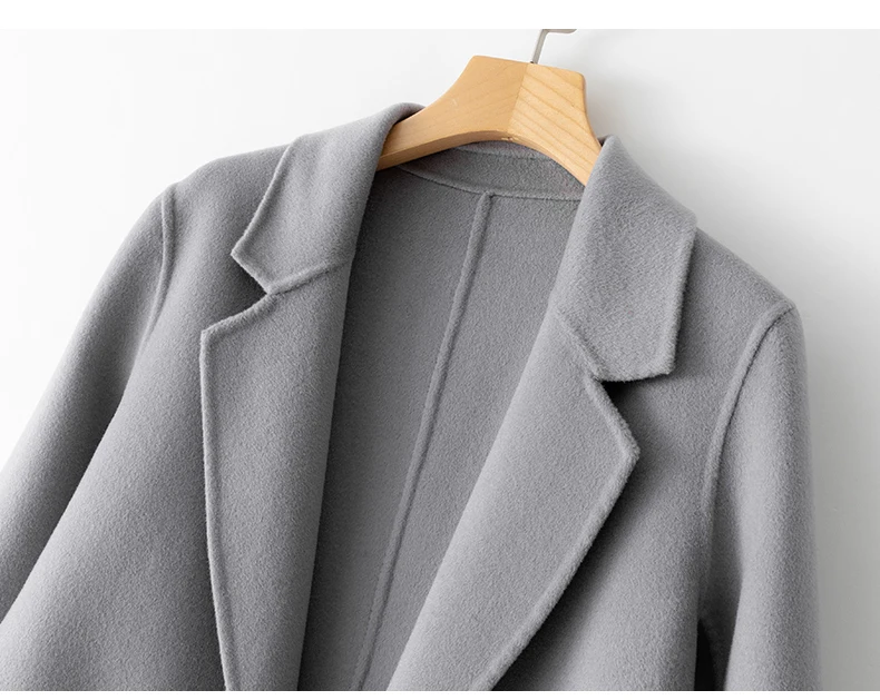 New Women's Coat Pure Wool Plaids and Tweedst Fashion Camel Women's Coat Elegant Trench Coat