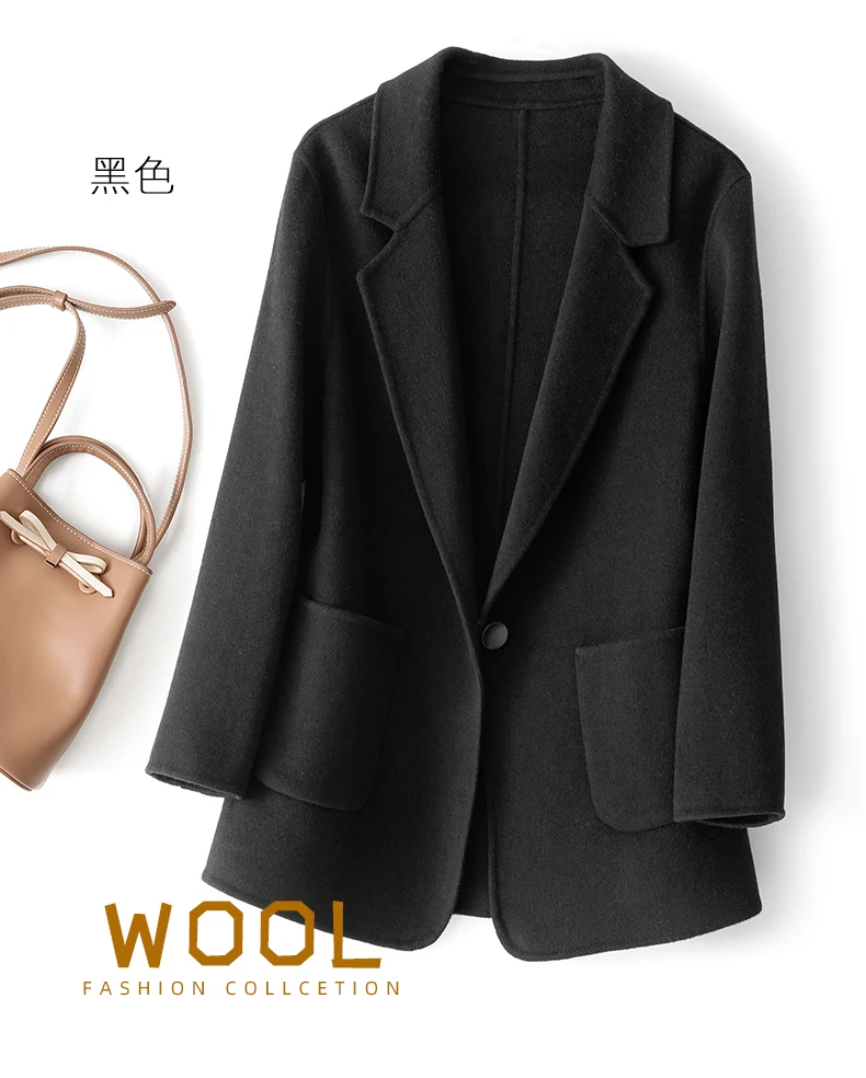 New Women's Coat Pure Wool Plaids and Tweedst Fashion Camel Women's Coat Elegant Trench Coat
