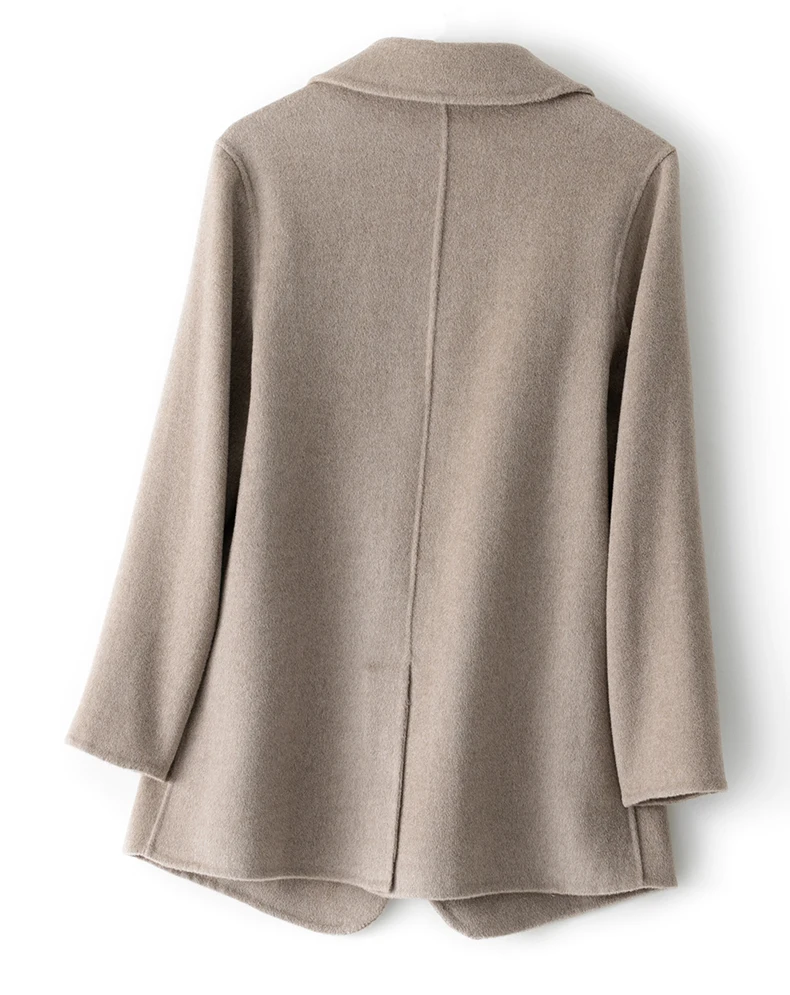 New Women's Coat Pure Wool Plaids and Tweedst Fashion Camel Women's Coat Elegant Trench Coat