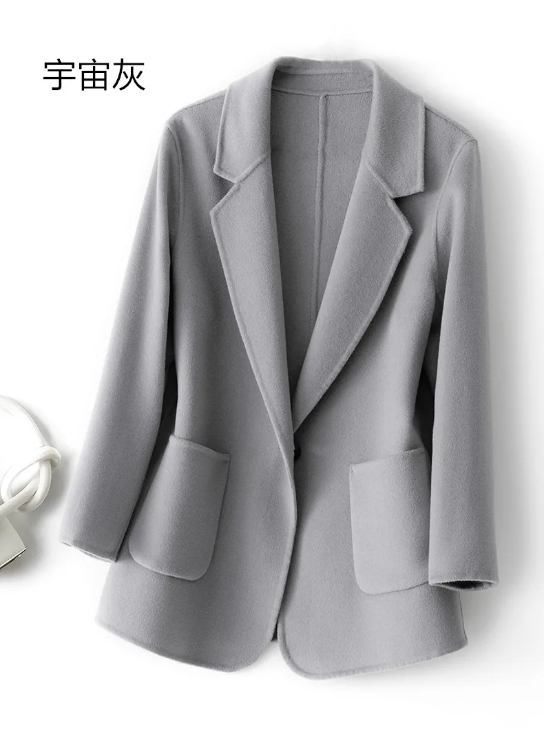 New Women's Coat Pure Wool Plaids and Tweedst Fashion Camel Women's Coat Elegant Trench Coat