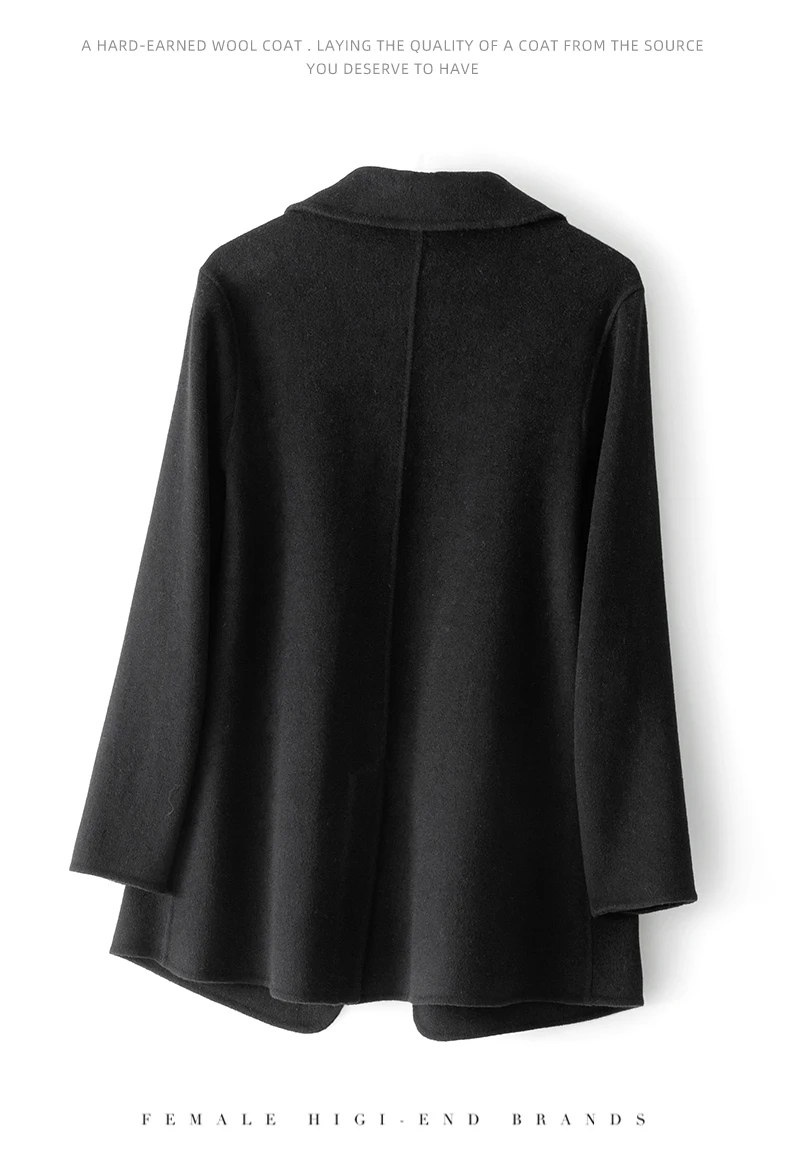 New Women's Coat Pure Wool Plaids and Tweedst Fashion Camel Women's Coat Elegant Trench Coat