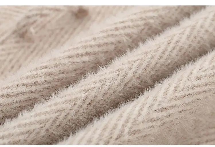 Autumn Winter New Thicken Imitation Mink Velvet Woolen Jacket 2024 Women Fashion Hepburn Style Wool Blend Coat Elegant Outwear