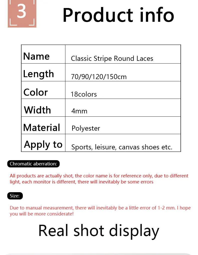 1 Pairs Round ColorBlock Striped Shoes Laces For Sneakers Polyester Silk Shoelaces For Fashion Boots Accessories 70/90/120/150CM