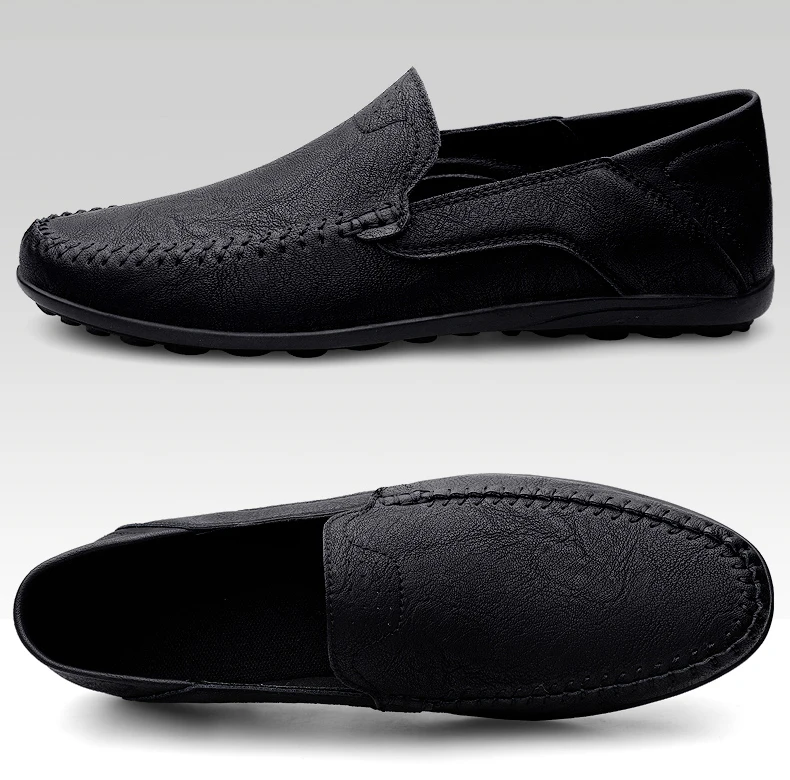 Luxury Leather Men Shoes Casual 2026 Italian Soft Men Loafers Handmade Moccasins Breathable Slip on Boat Shoes Zapatos Hombre