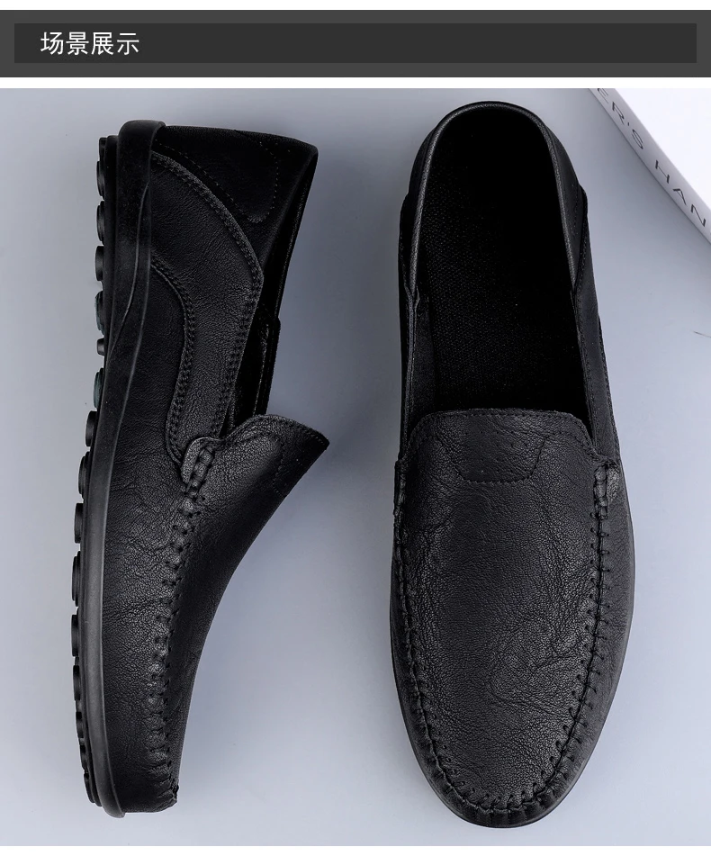Luxury Leather Men Shoes Casual 2026 Italian Soft Men Loafers Handmade Moccasins Breathable Slip on Boat Shoes Zapatos Hombre