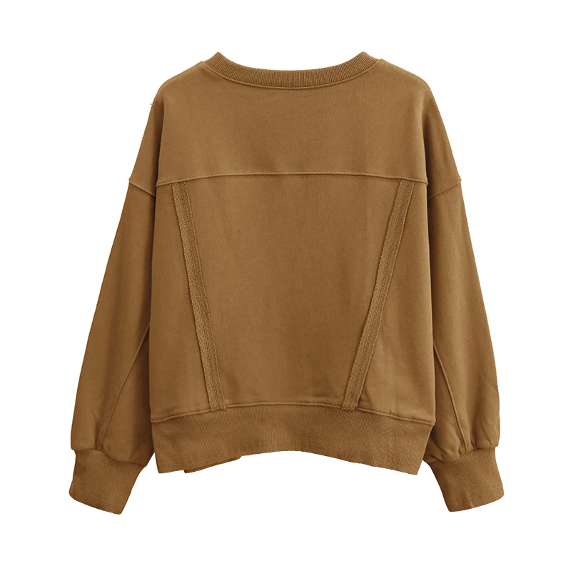 New In 100% Cotton Hooded Shirt Women Long Sleeve Top Patchwork Sweatshirt Streetwear Harajuku Autumn Winter Hoodie Pullovers