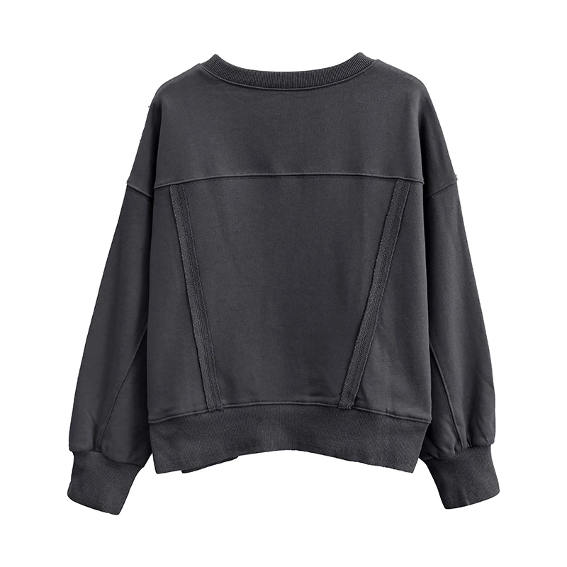 New In 100% Cotton Hooded Shirt Women Long Sleeve Top Patchwork Sweatshirt Streetwear Harajuku Autumn Winter Hoodie Pullovers