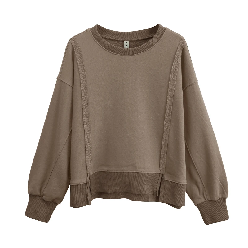 New In 100% Cotton Hooded Shirt Women Long Sleeve Top Patchwork Sweatshirt Streetwear Harajuku Autumn Winter Hoodie Pullovers
