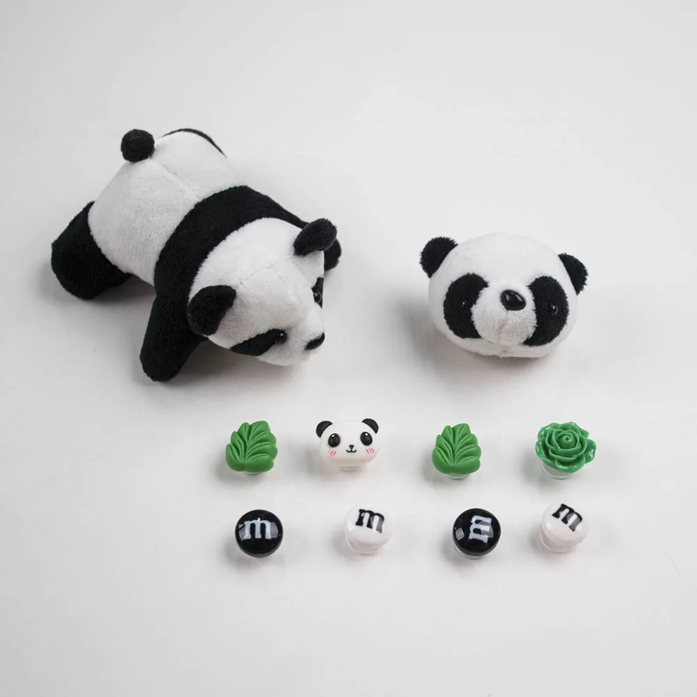 Cartoon Plush Panda Doll Shoe Buckles Hole Shoe Charms Decorations DIY Shoes Flower Accessories