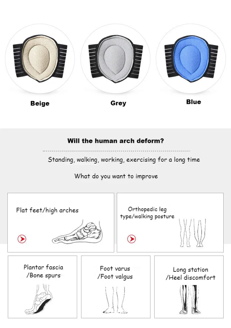 1Pair Plantar Fasciitis Insole for Flat Feet Arch Support Shoe Pads Orthopedic Shoes Insoles Men Women Feet Care Products