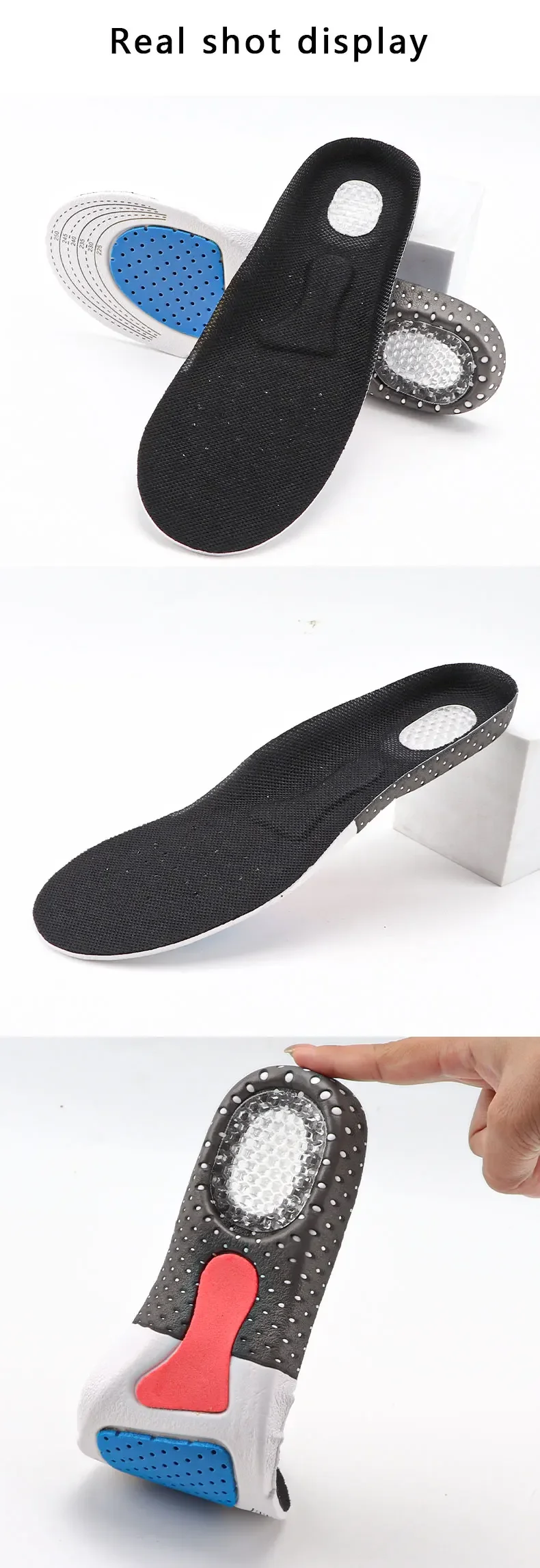 Breathable EVA Arch Support Sports Insoles, Honeycomb Shock‑Absorbing Shoe Inserts, Comfort Shoe Pads for Men & Women