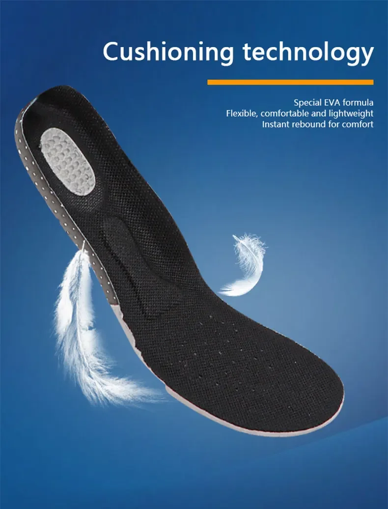 Breathable EVA Arch Support Sports Insoles, Honeycomb Shock‑Absorbing Shoe Inserts, Comfort Shoe Pads for Men & Women