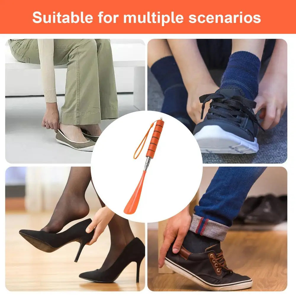 Long Adjustable Retractable Shoehorn Shoe Horn Stainless Steel Shoehorn Long Handle Shoehorn Durable Shoe Lifter Shoes Spoon