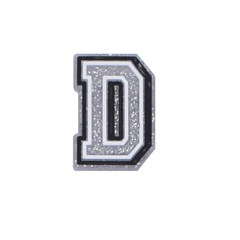 Silver Letters Shoe Charms for Crocs Accessories Sandals Women Clogs Pins Name Men Badges Kids Jeans Boy Girls Decorations Shoes
