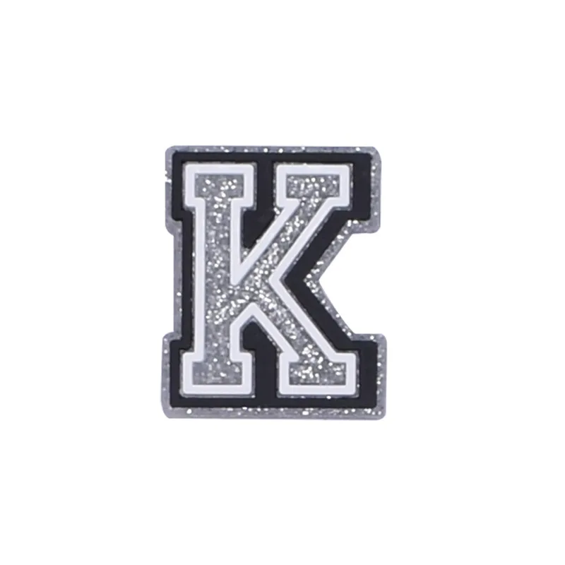 Silver Letters Shoe Charms for Crocs Accessories Sandals Women Clogs Pins Name Men Badges Kids Jeans Boy Girls Decorations Shoes