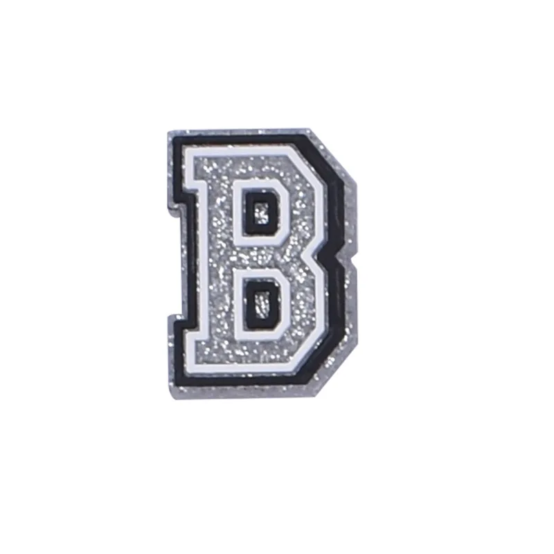 Silver Letters Shoe Charms for Crocs Accessories Sandals Women Clogs Pins Name Men Badges Kids Jeans Boy Girls Decorations Shoes