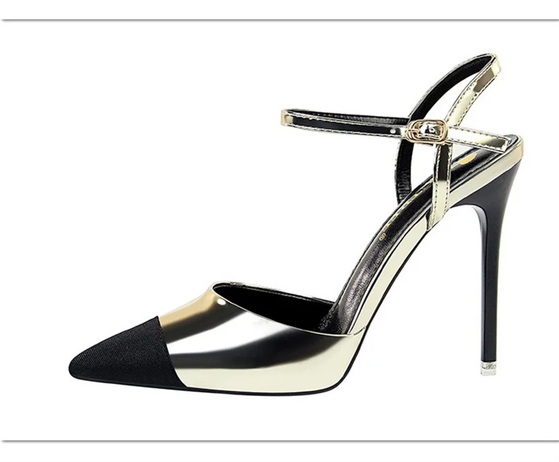 Women Pointed Toe Pumps Office Slimming Hollow Color Matching Shoes Stiletto High Heels Shoes 2024 New Fashion Sandals