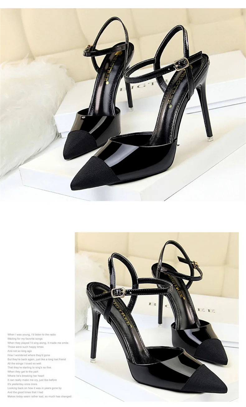 Women Pointed Toe Pumps Office Slimming Hollow Color Matching Shoes Stiletto High Heels Shoes 2024 New Fashion Sandals