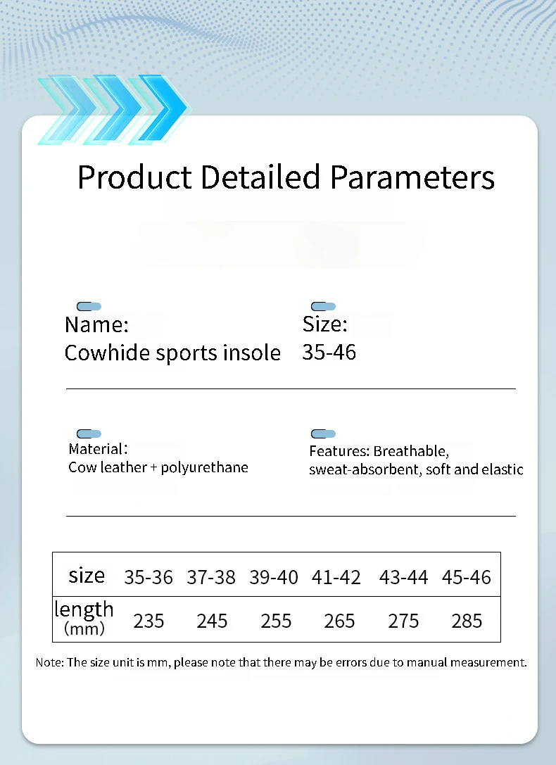 New Cowhide Shoes Insole Plantar Fasciitis Pads Arch Support Foot Orthopedic Insoles for Feet Sports Shock Absorption Shoe Sole