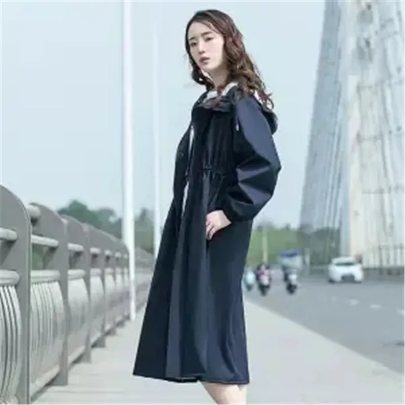 Summer Fashion Long Waterproof Windbreaker Coat Female Slim Waist Raincoat Rainproof And Windproof Cycling Full Body Integrated