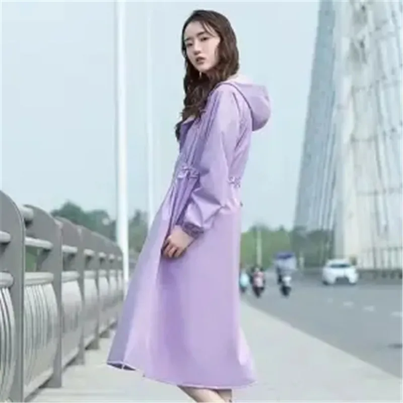 Summer Fashion Long Waterproof Windbreaker Coat Female Slim Waist Raincoat Rainproof And Windproof Cycling Full Body Integrated