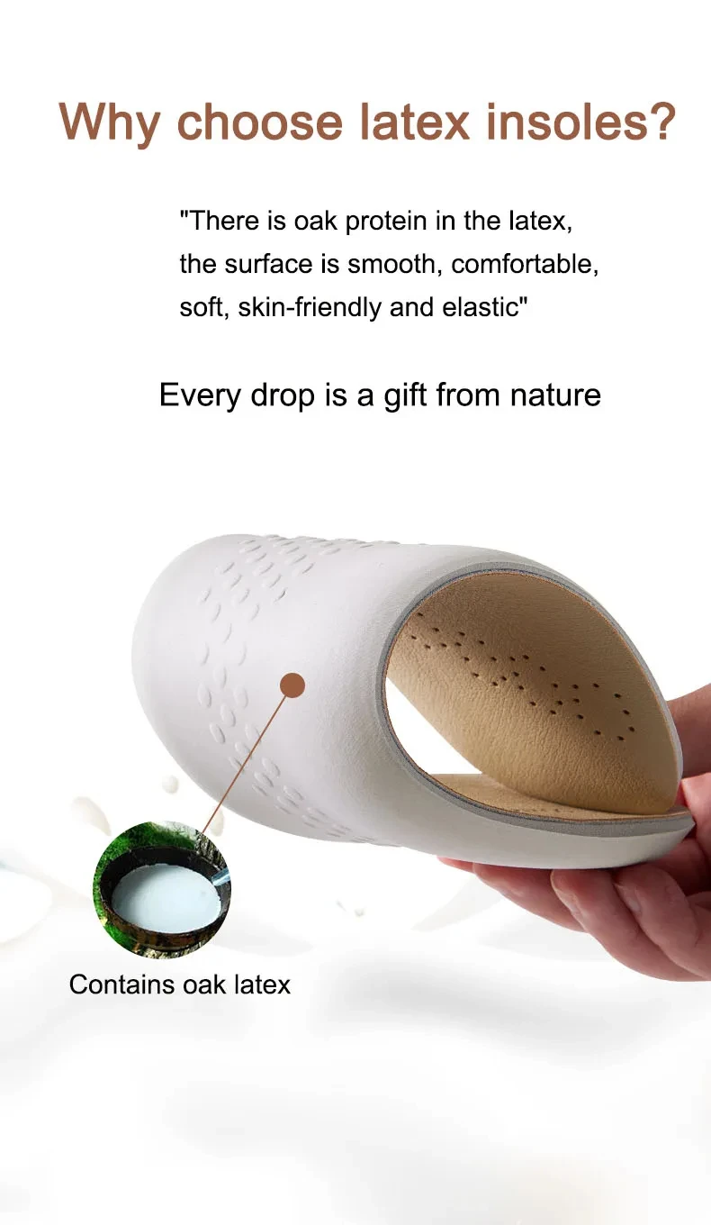Genuine leather comfortable and breathable sports insole, sweat absorbing, antibacterial and odor resistant latex insole