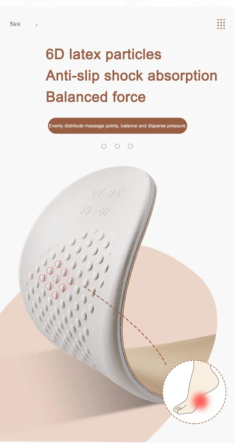 Genuine leather comfortable and breathable sports insole, sweat absorbing, antibacterial and odor resistant latex insole