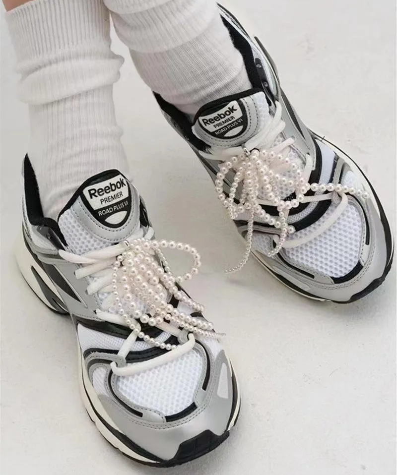 1 Pc Pearl Bow Shoe Buckle Ornaments Men Women Personality Shoelace Buckle Silver White Decorative Pendant Shoelace Accessories